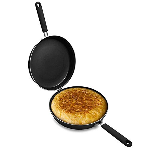 e!Orion Sartén Doble para Tortilla, Aluminio Fundido Antiadherente, Apta para Todo Tipo de cocinas