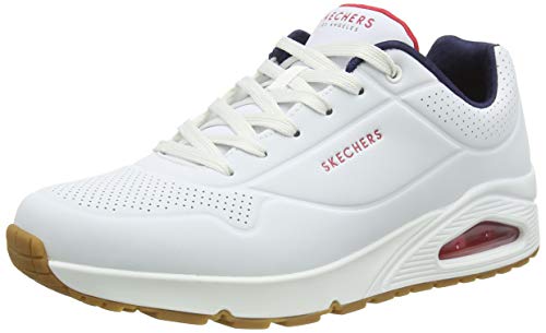 Skechers Uno Stand On Air, Zapatillas Hombre, White Durabuck Navy Red Trim