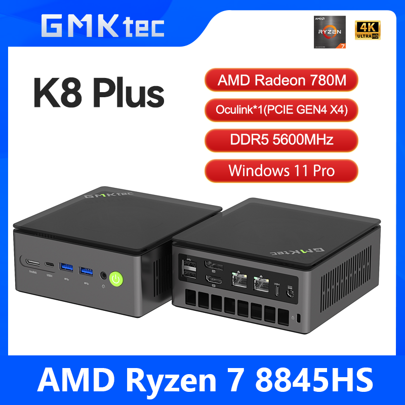 Mini PC GMKtec K8 Plus AMD R7-8845HS NUCBOX Ventana 11 Pro AMD Radeon ™   780M Oculink*1