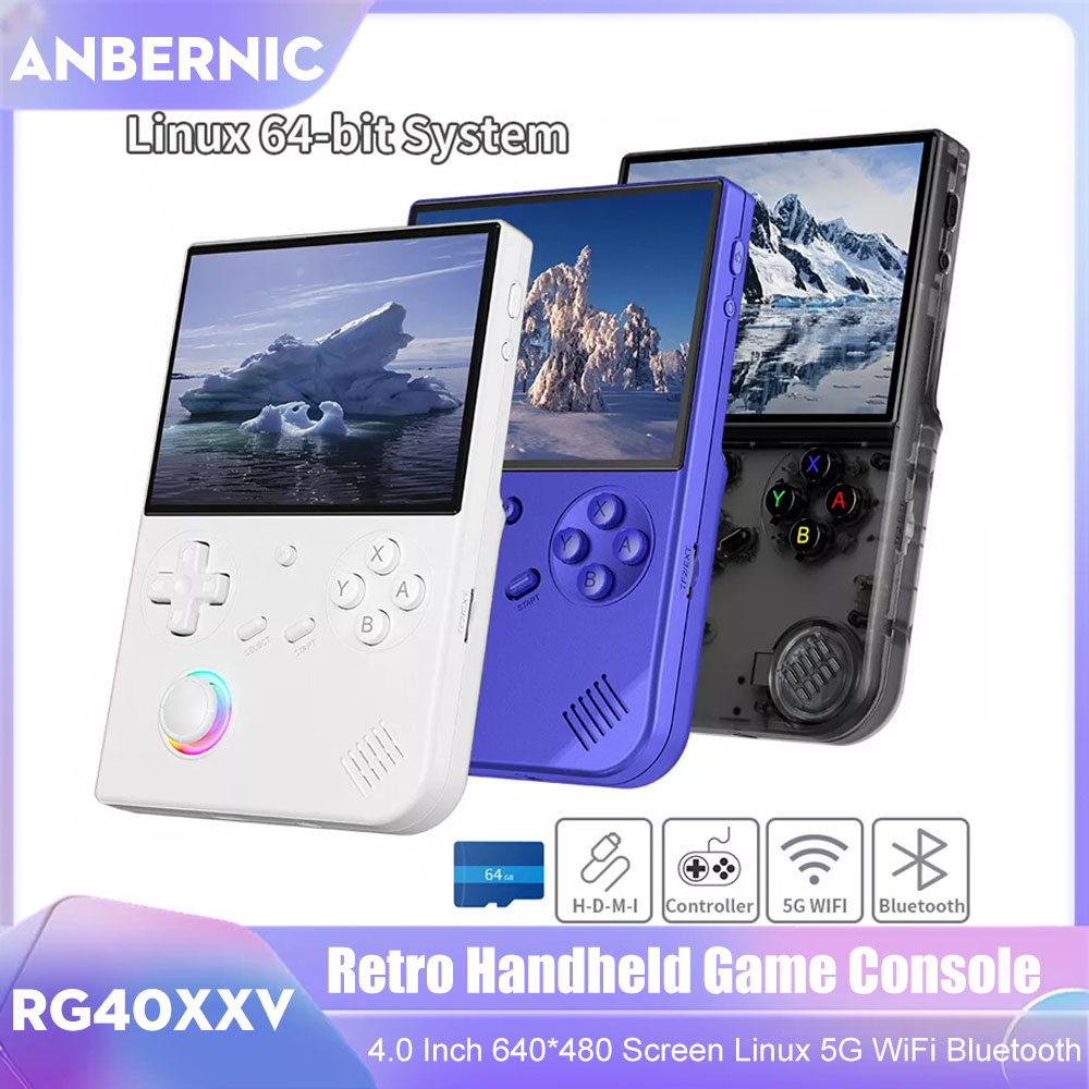 Consola de juegos portátil Retro RG40XXV, pantalla de 4,0 pulgadas, 640x480, sistema Linux, 5G