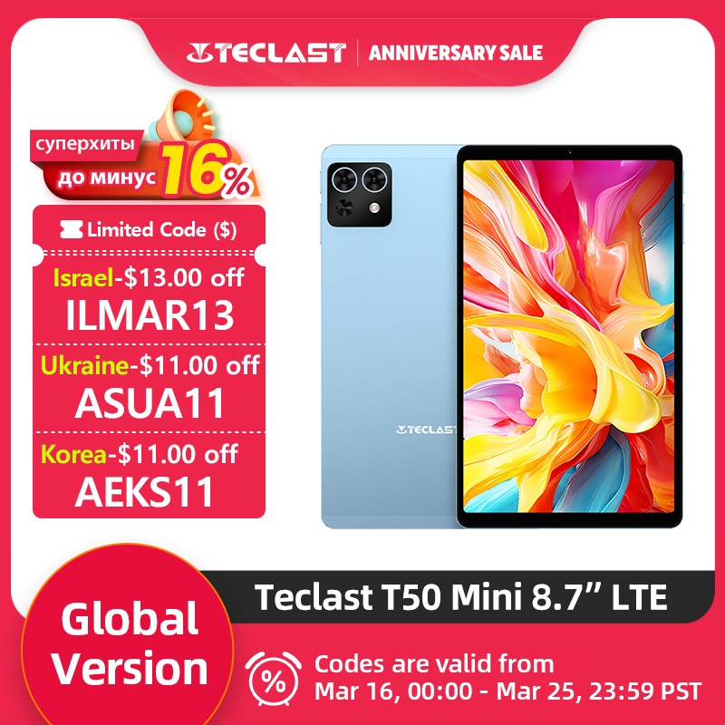 Teclast T50 Mini, pantalla de 8,7" y 120Hz, MTK Helio G99, 20GB de RAM y 128GB de ROM con Android15