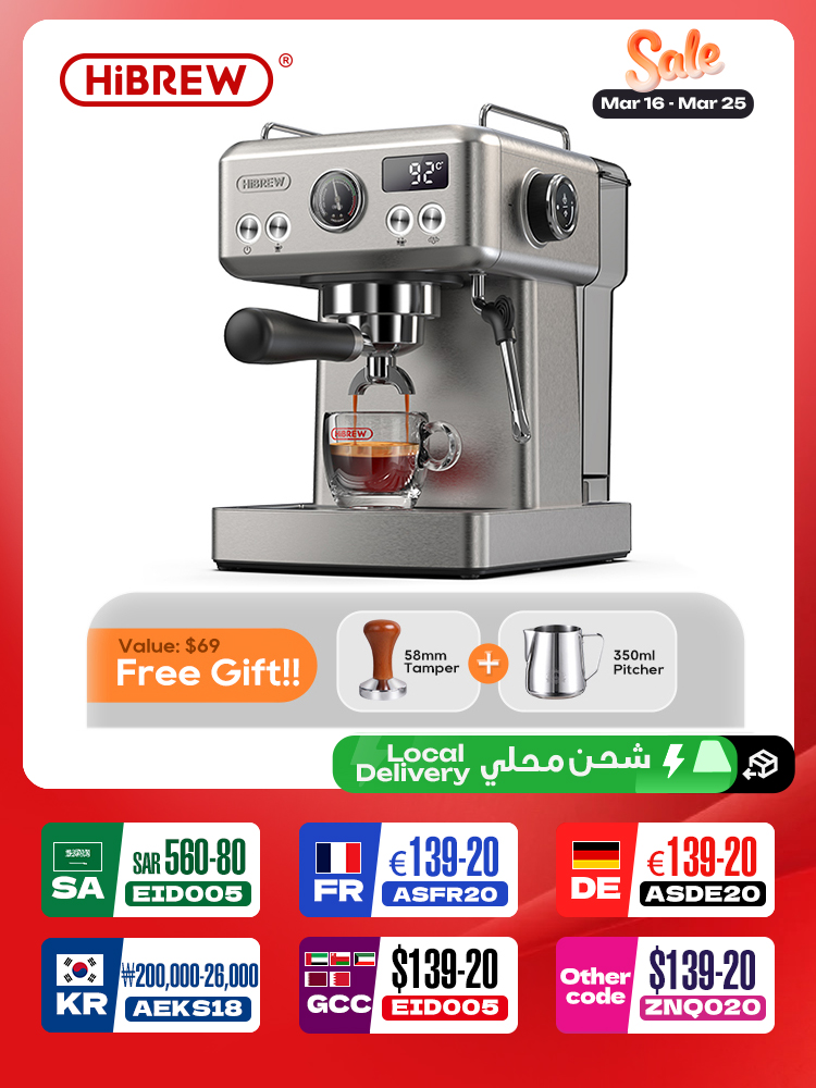 HiBREW-cafetera Espresso semiautomática