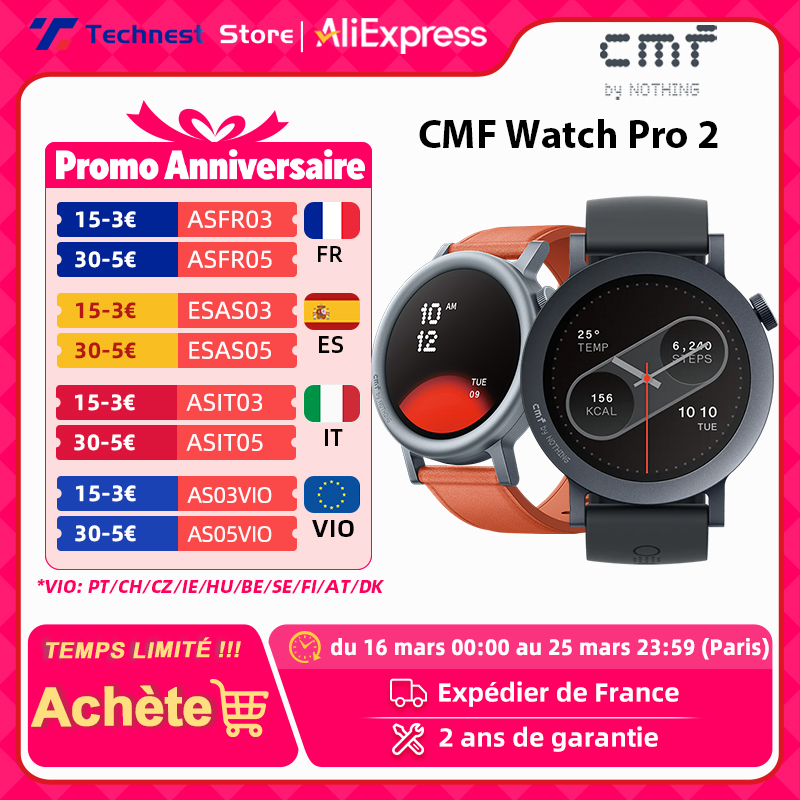 CMF de Nothing Watch Pro 2 Reloj inteligente, Pantalla AMOLED de 1,32" Llamadas Bluetooth con AI