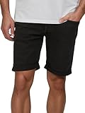 JACK & JONES JJIRICK - Pantalones cortos para hombre, elásticos, corte regular, bermudas, negro