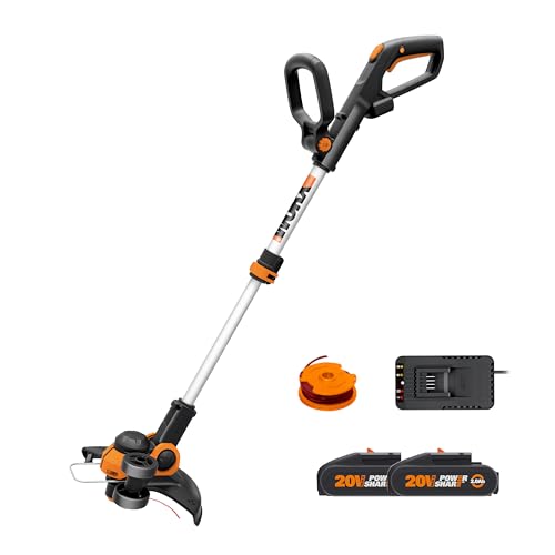 Worx 18V (20V MAX) Recortadora de Césped eléctrica WG163E.3, Desbrozadora y Cortadora de Bordes