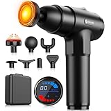 AERLANG Pistola de Masaje Muscular con Calor – 20 Velocidades, 7 Cabezales y Pantalla LED