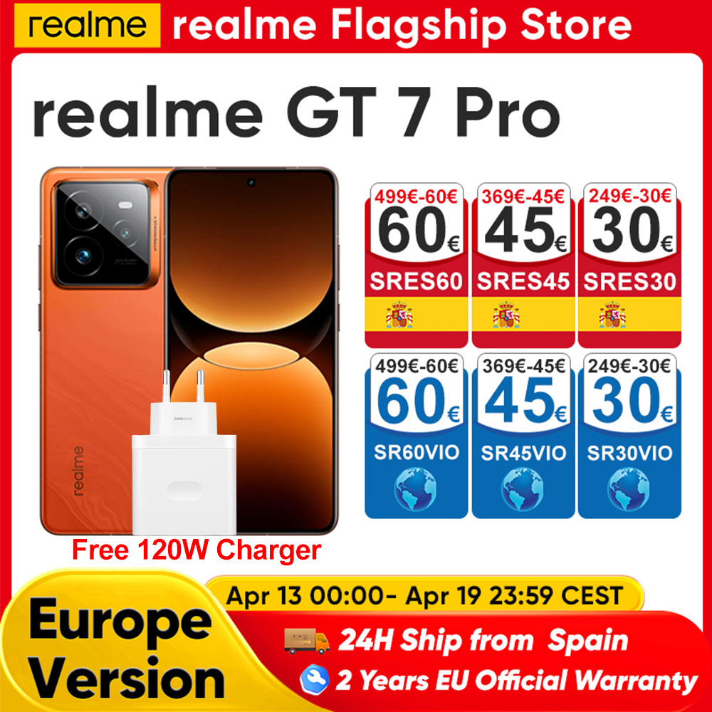 Realme GT 7 Pro 5G Snapdragon 8 Elite 6,78 ''120Hz pantalla OLED 120W SUPERVOOC 50MP cámara NFC GPS