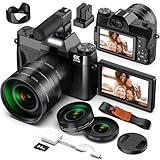 Camara Digital 6K 64MP  con WiFi, Tarjeta TF de 64 GB, Micrófono, Enfoque Automático, Zoom 16X