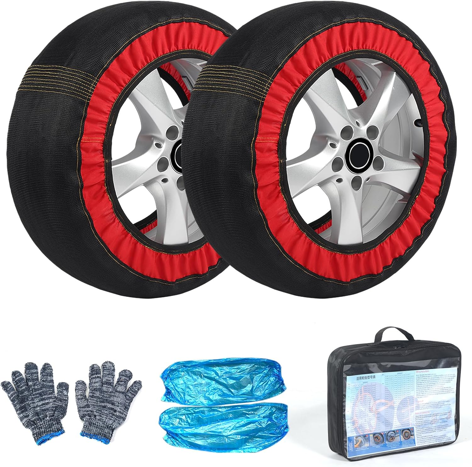 Cadena de neumáticos de emergencia, calcetines para nieve, cadenas antideslizantes de invierno