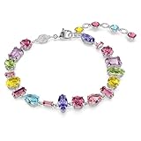 Swarovski Pulsera Gema, Tallas mixtas, Multicolor, Baño de rodio