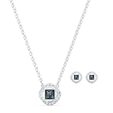 Swarovski Conjunto Una Angelic, Gris, Baño de rodio