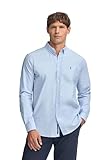 Polo Club Camisa Oxford Azul Celeste de Hombre con Logo Bordado 100% algodón