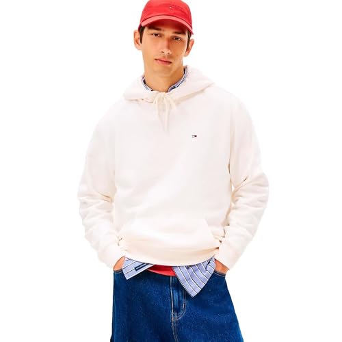 Tommy Jeans Hoodie Sudadera con Capucha, Blanco para Hombre, Blanco