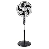 Orbegozo SF 0149, Ventilador de pie, 60 W, 3 velocidades, oscilante, silencioso, cabezal inclinable