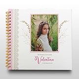 Libro de Firmas Comunión - Tamaño 25 x 21 cm. Personalización del Álbum en Portada Foto y Nombre.