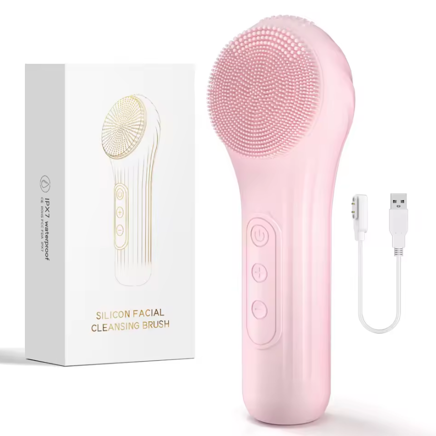 Cepillo de limpieza Facial eléctrico con vibración de calefacción