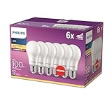Philips - Bombilla LED 100W estándar E27 luz blanca cálida 230V, mate, no regulable pack 6