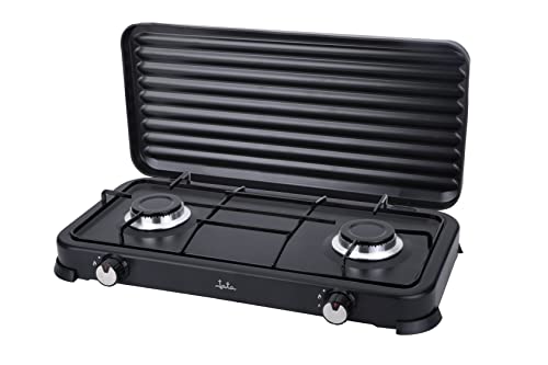 Jata Cocina de Gas portátil de 2 fuego con parrilla, Apta para butano y propano