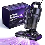Aspiradora Antiacaros,14000PA Aspiradora Mano con Luz UV-C,Aire Caliente Ultrasonidos y Filtro HEPA