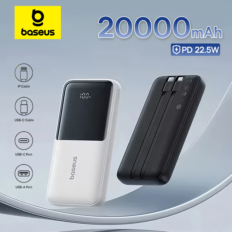 Baseus Power Bank 20000mAh PD 22,5 W carga rápida teléfono batería externa cargador