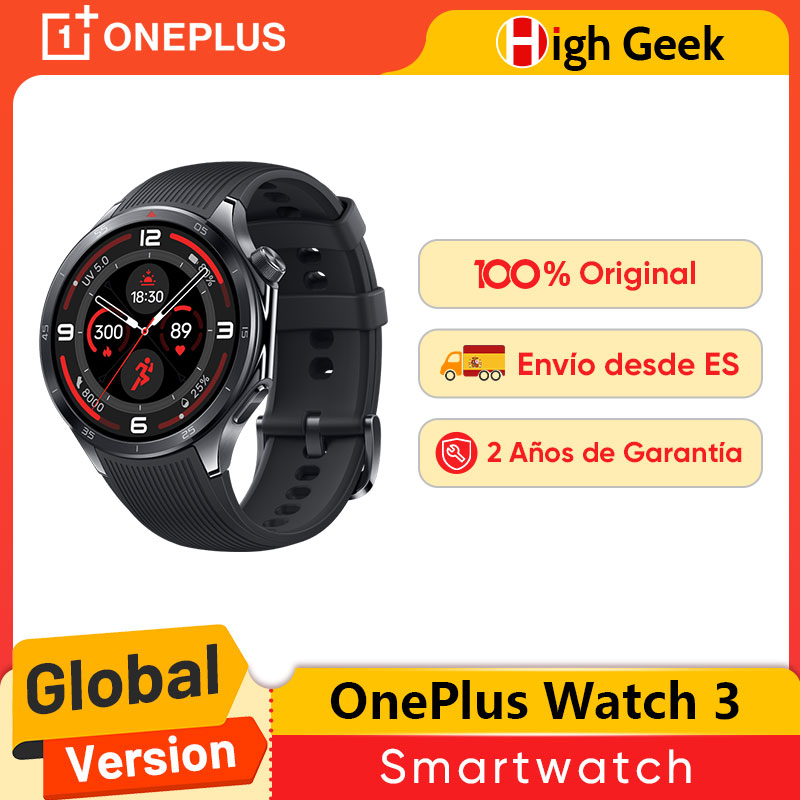 OnePlus Watch 3 Reloj inteligente con Pantalla LTPO AMOLED de 1,50" Procesador Snapdragon W5 GPS