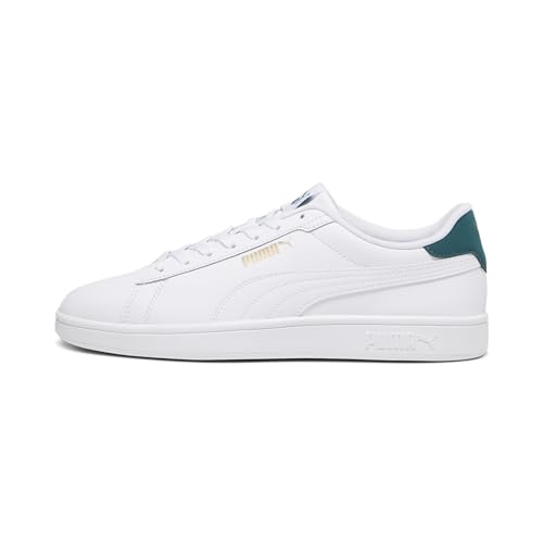 PUMA Smash 3.0 L, Zapatillas Unisex adulto, White Malachite Gold