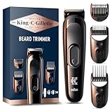 King C. Gillette Recortadora De Barba Hombre, Cortapelos 3 en 1 Con 5 Peines Lavables