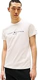 Tommy Hilfiger Camiseta de manga corta Hombre Slim Fit, Beige (Heathered Oatmilk), M