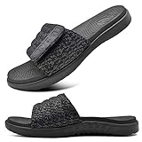 ONCAI Negro Sandalias de Hombre Punta Abierta Correa Ajustable
