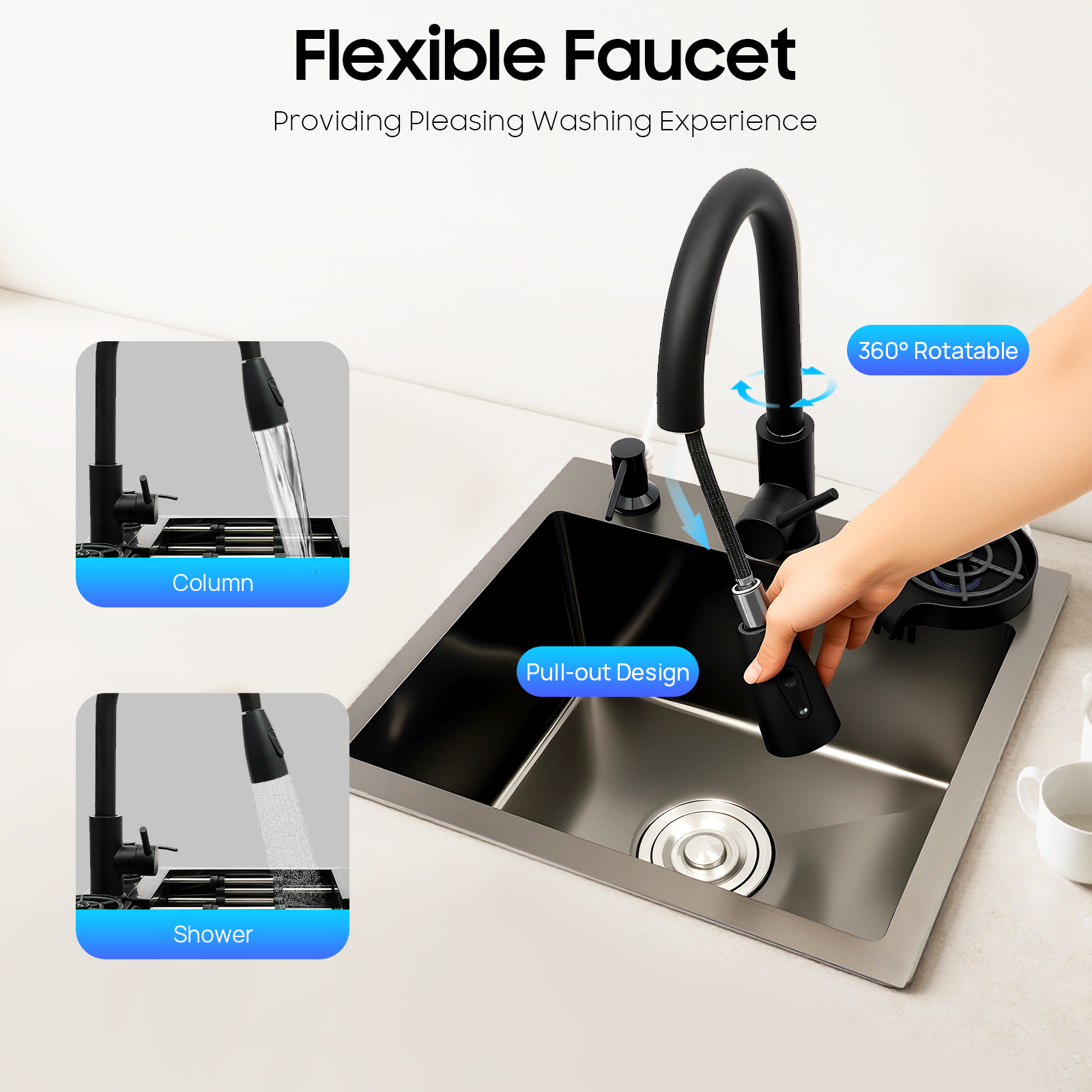 Fregadero de cocina multifuncional de 45x4 0/60x45cm, fregadero de acero inoxidable