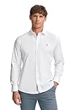 Polo Club Camisa Slim de popelín Blanca de Hombre con Logo Bordado 100% algodón