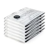 GRIFEMA GH83-4, 6 Bolsas de Almacenamiento al Vacío Reutilizable 60x40 cm Ahorro Espacio para Ropa