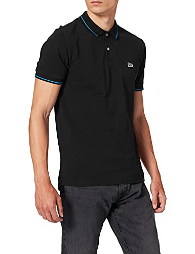 Lee Hombre Pique Polo Camiseta, Black 01