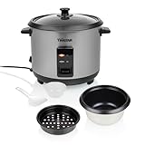 Tristar Olla Arrocera, 1,5 L de Capacidad, Carcasa de Acero Inoxidable, Bandeja Vapor, Apagado Auto