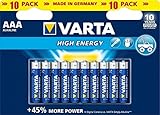 VARTA Pilas AAA Longlife Power, pack 10, alcalinas 1,5 V, Made in Germany