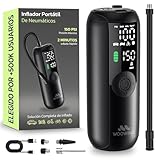 Woowind Compresor portátil 150PSI, inflador coche/bici/moto, LCD y linterna LED