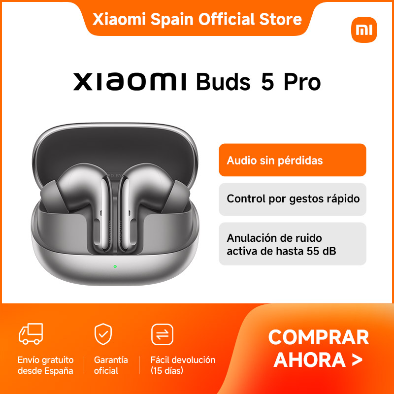 Xiaomi Buds 5 Pro, Audio sin pérdidas, Anulación de ruido activa de hasta 55 dB, Control por gestos