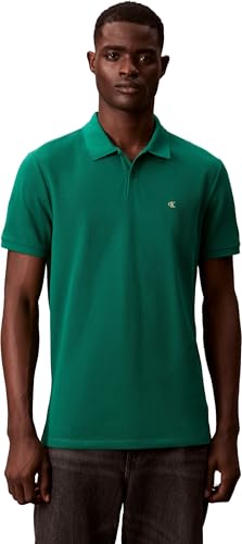 Calvin Klein Polo SS Monogram de piqué S/S para Hombre, Color Verde