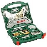 Bosch 70 uds Set de brocas y puntas de atornillar X-Line de titanio para madera, mampostería y metal