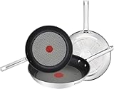 Tefal Duetto - Juego de Sartenes de 20/24/28 cm, Apto inducción, antiadherente, revestimiento