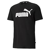 Puma Ess Logo Tee Camiseta de Deporte, Black, Hombre