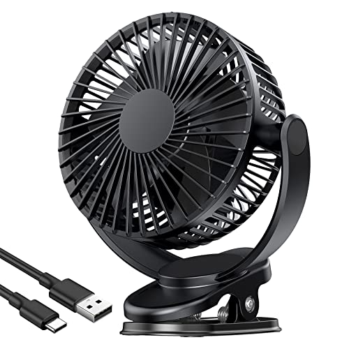 Ventilador USB Portátil, 5000 mAh, 3 velocidades de Rotación de 720°