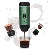EVERANGE Cafetera espresso eléctrica portátil cafetera viaje compatible con café molido y cápsulas