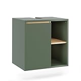 Vicco Mueble bajo Lavabo Viola, Verde/Artesano, 60 x 60 cm con estantes abiertos