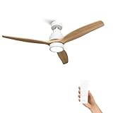 Mellerware ventilador de Techo con Mando a Distancia Brizy Bright 30W 6 Velocidades Ultra silencioso