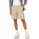 Amazon Essentials Pantalones Cortos Chinos de Corte Clásico de 23cm Hombre, Caqui