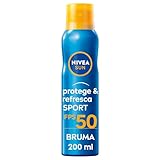 NIVEA SUN Protege & Refresca Spray Bruma Solar FP50, protector solar en spray transparente