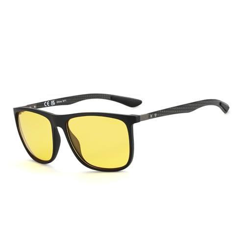 ZENOTTIC Gafas de sol polarizadas cuadradas para hombres Ultraligeros de fibra de carbono