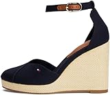 Tommy Hilfiger Alpargatas de cuña Mujer Flag Closed Toe con correa de tobillo, Azul