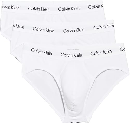 Calvin Klein Calzoncillos Hip Briefs Hombre Pack de 3 Ropa Interior, Blanco